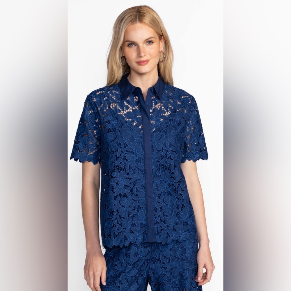 Johnny Was Jade KITT LACE BUTTON DOWN SHIRT